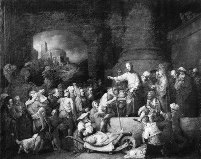 病人を癒すキリスト、1742年。 作： Christian Wilhelm Ernst Dietrich
