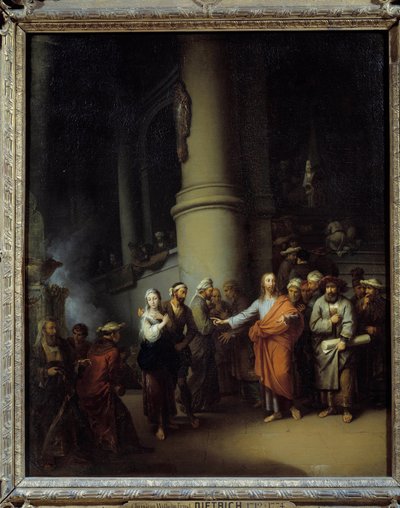 キリストと姦淫の女クリスチャン・ヴィルヘルム・エルンスト・ディートリヒ（1712-1774 作： Christian Wilhelm Ernst Dietrich