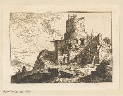 ものみの塔のある風景 作： Christian Wilhelm Ernst Dietrich