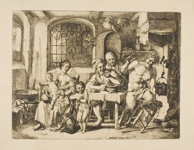農民の家のサテュロス、ヨルダーンス風 作： Christian Wilhelm Ernst Dietrich
