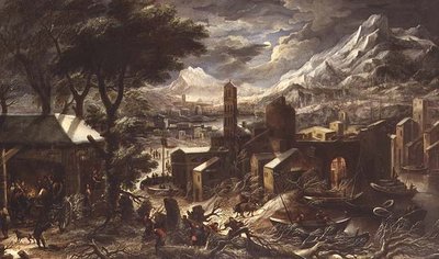 冬の高山の風景 作： Christian de (circle of) Koninck