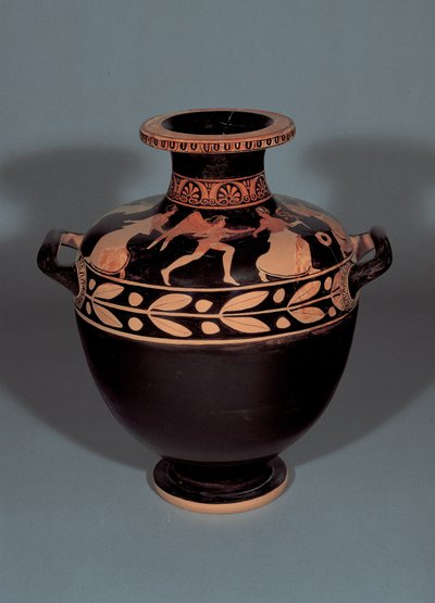 Oreithyia、紀元前440-430年（粘土）を追求しているボレアを描いた屋根裏部屋の赤像式ハイドリア 作： Christie Painter attr. to Christie Painter attr. to