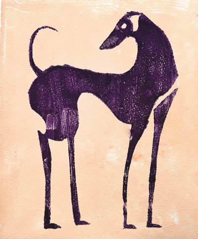 古代の紫の犬 作： Christina Misuro