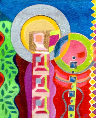 庭の聖母子、2010年頃（アクリル、キャンバス） 作： Christina Saj