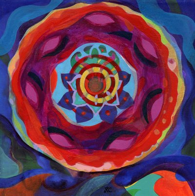 Meditation 4 Radiance Mandala, c. 2017 (キャンバスにアクリル) 作： Christina Saj