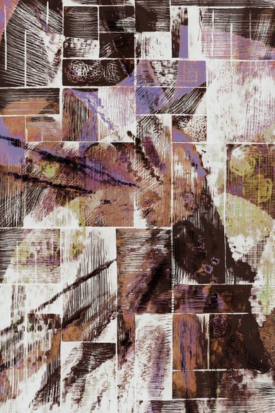 質感のあるアースカラーの抽象画 作： Christina Sillen