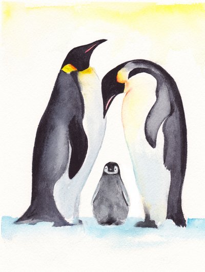 ペンギンの家族写真 作： 