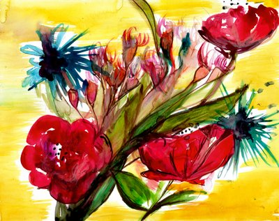 鮮やかな花束 作： Christine Lindstrom