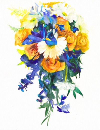 鮮やかな花の滝 作： 