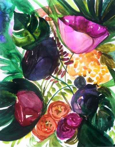 鮮やかな熱帯の花々 作： 