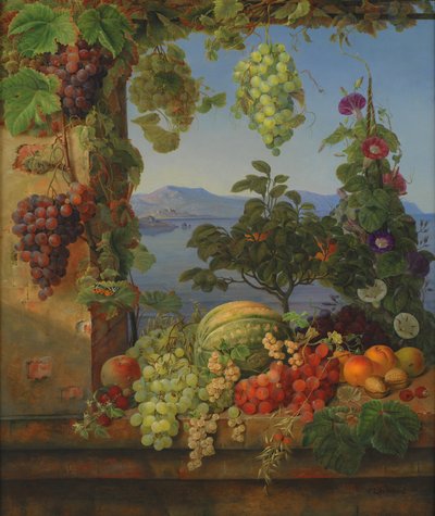 イタリアの風景の中の果物 作： Christine Løvmand