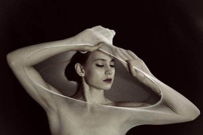 官能的な網目模様の肖像画 作： Christine von Diepenbroek