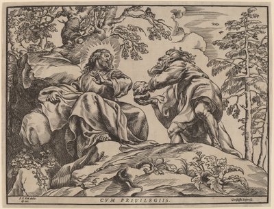 悪魔によるキリストの誘惑 作： Christoffel Jegher after Sir Peter Paul Rubens