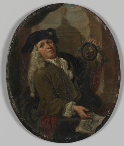 Arnoud van Halen (1673-1732) の肖像画。 アムステルダムの画家、版画家、詩人、コレクター 作： Christoffel Lubienitzki (copy after)