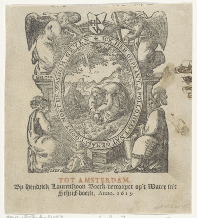 作物を植える男性のタイトル ビネット 作： Christoffel van Sichem (II) (possibly)