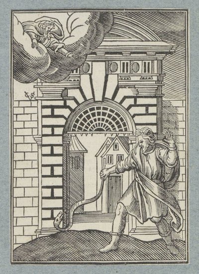 父なる神がモーセの杖を蛇に変える 作： Christoffel van Sichem (II)