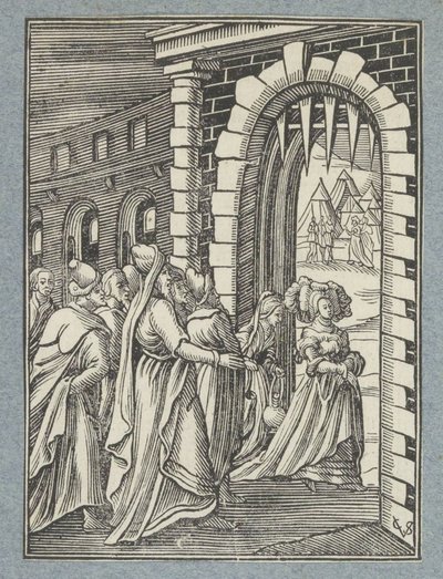 ホロフェルネスに向かうユディットと女中 作： Christoffel van Sichem (II)