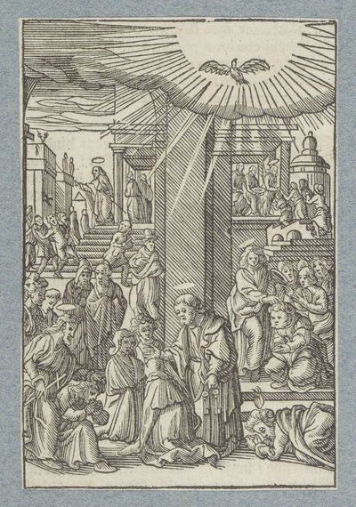 ペテロ，ヨハネ，フィリポがサマリアの信者を祝福する 作： Christoffel van Sichem (II)