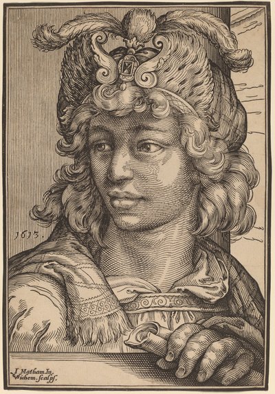 若い男のバスト 作： Christoffel van Sichem I after Jacob Matham