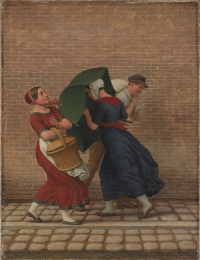 風雨の街並み 1846年11月26日（油彩・キャンバス 作： Christoffer Wilhelm Eckersberg