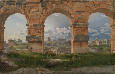 ローマのコロシアム3階の北西アーチの3つからの眺め 作： Christoffer Wilhelm Eckersberg