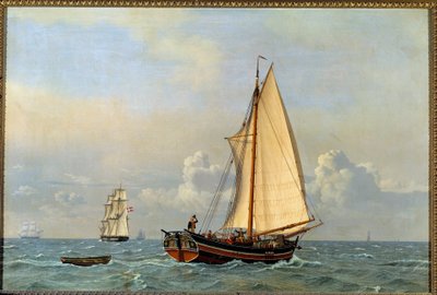 1831年に風下に向かう旧デンマーク船 絵画：Christoffer Wilhelm Eckersberg (1783-1853) 作： Christoffer Wilhelm Eckersberg