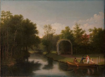サンデルムゴール荘園の公園内の東屋 作： Christoffer Wilhelm Eckersberg