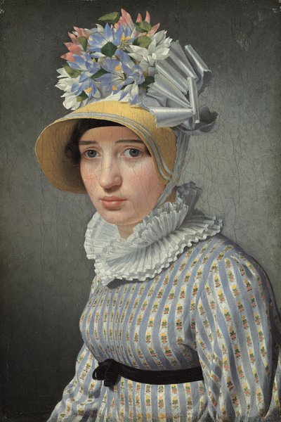 モデル、マッダレーナまたはアンナ・マリア・ウーデンの肖像 作： Christoffer Wilhelm Eckersberg