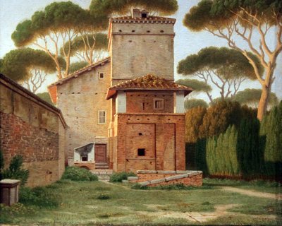 ローマ、ボルゲーゼ邸公園のゲートハウス 作： Christoffer Wilhelm Eckersberg