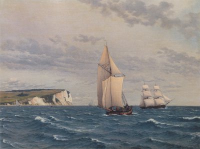 海から見たモーンの断崖の南部。 作： Christoffer Wilhelm Eckersberg