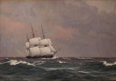 荒波に揉まれるコルベット「ナジャデン 作： Christoffer Wilhelm Eckersberg