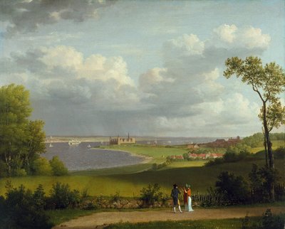 クロンボー城の北側の眺め 作： Christoffer Wilhelm Eckersberg