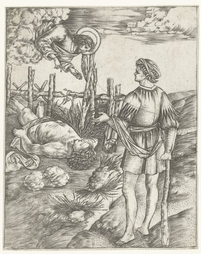 神はアベルの死体のそばに立つカインに話しかける 作： Christoforo di Michele Robetta