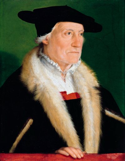 "ヒューマニスト "セバスチャン・ミュンスター（1489-1552）の肖像クリストフ・アンベルガー（1500～1562年頃）の絵画（1550年頃） - 木に油彩 Dim 55,8x43,3 cm Staatliche Museen, Berlin 作： Christoph Amberger