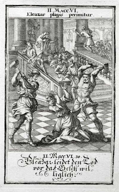 Eleazarは快く死刑を受け入れます、Maccabees 1695 作： Christoph Weigel