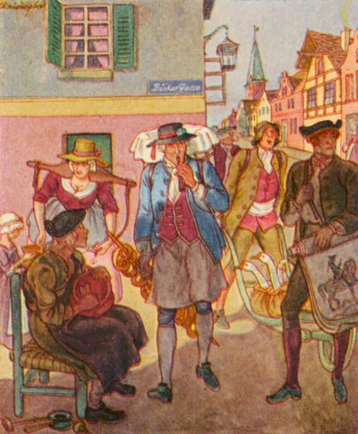ストラッセンハンドラー／ストリートディーラー（カラーリトグラフ） 作： Christophe (1856 1945)