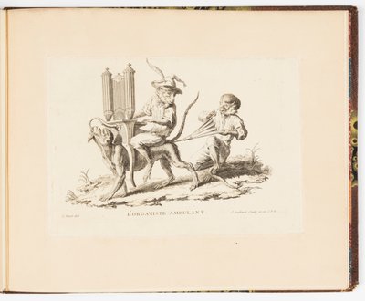 巡回オルガニスト、サルのおふざけ、またはサルに代表される人間のさまざまな行動 作： Christophe Huet
