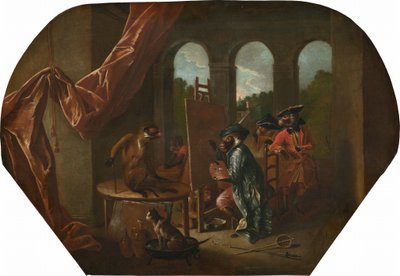シンジェリー：ペインター、c。 1739年。 作： Christophe Huet