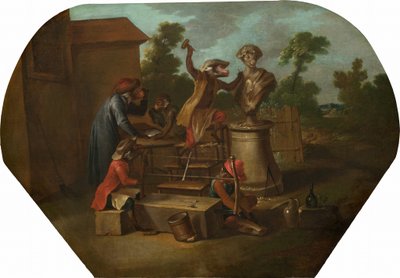 Singerie: 彫刻家、c. 1739年。 作： Christophe Huet