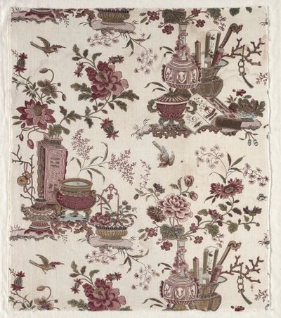 木版印刷された綿の断片、c。 1780年。 作： Christophe Philippe Oberkampf