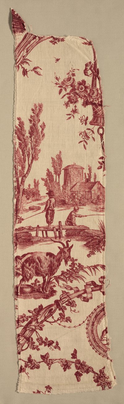 銅版印刷された綿の断片、c。 1789年。 作： Christophe Philippe Oberkampf
