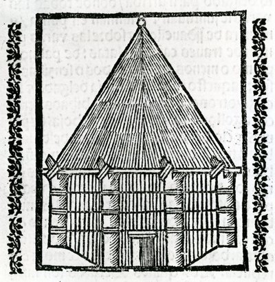 「インディーズの一般史」1547年の小屋 作： Christopher Columbus