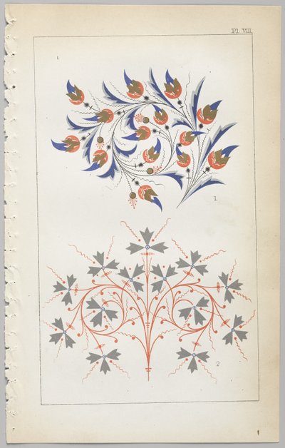 装飾デザインの芸術：付録付き、花が開く日の時間を示す、Day＆Son、ロンドン、1862年発行 作： Christopher Dresser