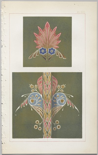 装飾デザインの芸術：付録付き、花が開く日の時間を示す、Day＆Son、ロンドン、1862年発行 作： Christopher Dresser