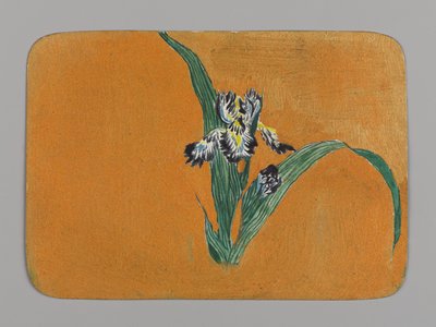 アイリスの小さなカード 1880年頃水彩、メタリックインク 作： Christopher Grant La Farge