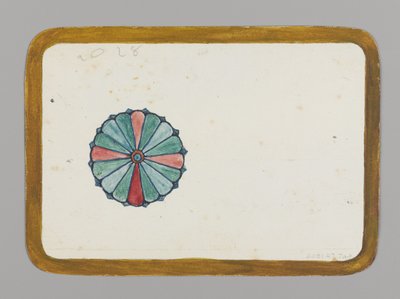 様式化された菊（verso）、c.1880（非常に薄いカードストックのグラファイト上にwc、黒インク、メタリックペイント） 作： Christopher Grant La Farge