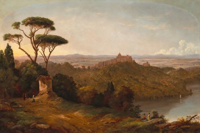 Castle Gondolfo、アルバノ湖、イタリア 作： Christopher Pearse Cranch
