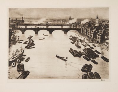 ロンドン橋、パブ。 1924年。 作： Christopher Richard Wynne Nevinson