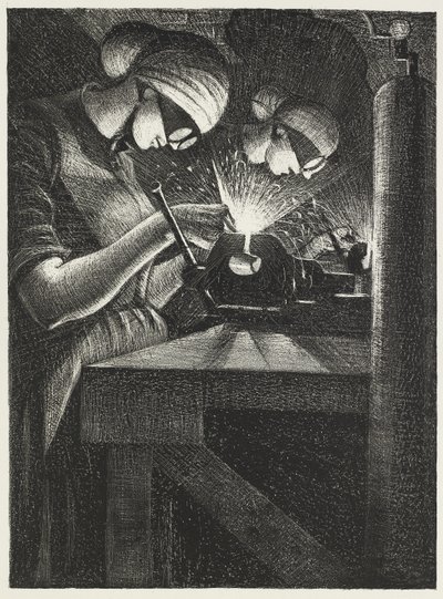 アセチレン溶接機、1917 作： Christopher Richard Wynne Nevinson