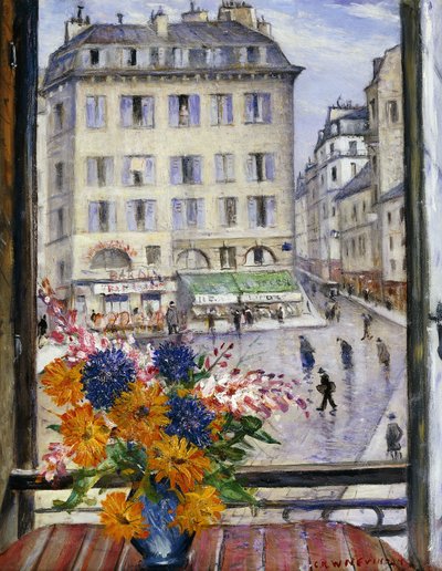 秋のブーケ。パリの窓からの眺め 作： Christopher Richard Wynne Nevinson
